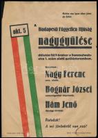 cca 1945-1948 a Budapesti Független Ifjúság nagygyűlése, hirdetmény, kis sérülésekkel, 30×21 cm