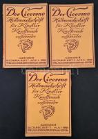 Der Cicerone. Halbmonatsschrift für Künstler, Kunstfreunde und Sammler. 14. évf., 1922, 7-9. füzet, számos érdekes írással, példányonként változó állapotú papírkötésben
