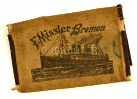 F. Missler Bremen hajó- és pénzváltó társaság irattárcája, 23x18 cm