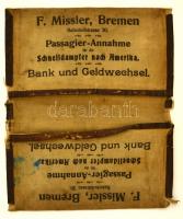 F. Missler Bremen hajó- és pénzváltó társaság irattárcája, 23x18 cm