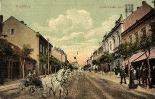 Keszthely, Kossuth Lajos utca, lovas hintó (EB)