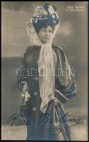 Rosa Bertens (1860-1934) színésznő aláírása az őt ábrázoló fotón