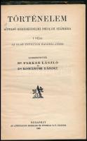 Történelem a felső kereskedelmi iskolák számára. I. rész. Az első évfolyam használatára. Szerk.: Dr. Farkas László, Dr. Komáromi Károly. Bp., 1928, Athenaeum. Átkötött kopottas félvászon-kötés, belül jó állapotban.