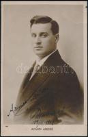 1918 Armidi André olasz tenorista aláírása az őt ábrázoló fotón