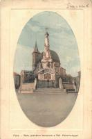 1918 Pécs, Belvárosi plébánia templom (Dzsámi), Szentháromság szobor. Taizs József kiadása