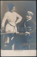 cca 1906-1910 3 db színészeket ábrázoló fotólap, 14x8 cm