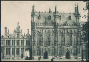 cca 1900-1910 Bruges, Városháza, feliratozva, 13,8x20 cm