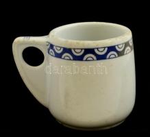 Szecessziós porcelán kávés csésze, Ifj. Grünwald Mór Budapest Ferenc József rakpart jelzéssel, m: 7 cm, d: 6 cm