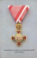 3 db RÉGI császári és királyi katonai medált ábrázoló motívumlap / 3 pre-1945 K.u.K. military medals