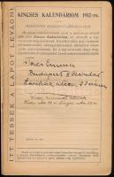 1912 Kincses Kalendárium. A gyakorlati élet általános utmutatója. XVI. évf. Bp., Rákosi Jenő Budapes...