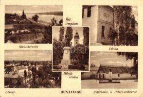 Dunavecse, iskola, Petőfi ház és szobor, Református templom (EK)