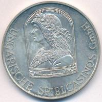 1989. "Ungarische Spielcasinos (Magyar Kaszinók) / Budapest" jelzett Ag zseton 100M értékben (30,38g/0.640/43mm) T:2 ujjlenyomat