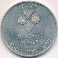 1989. "Ungarische Spielcasinos (Magyar Kaszinók) / Budapest" jelzett Ag zseton 100M értékb...