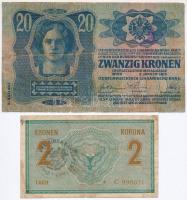 1913. 20K + 1914. 2K "C" sorszámjel, mindkettő hamis "TOLNA VÁRMEGYE BONYHÁD KÖZSÉG 1...