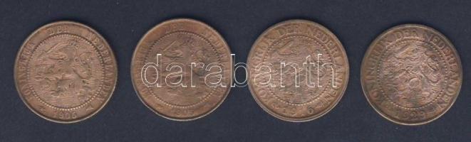 Hollandia 1905-29. 2 1/2c (4x) 3klf évszámmal T:2-/3,3