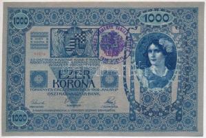 1902. 1000K hamis Temes Vármegye - Varjas Község felülbélyegzéssel (fake overprint) T:II