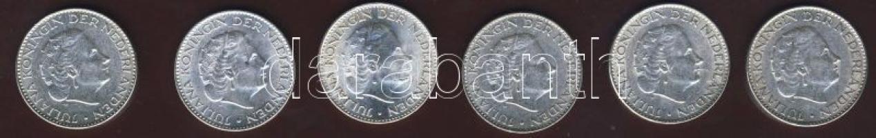 Hollandia 1956-67. 1G Ag (6x) klf évszámokkal T:1/2,2