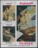 Festmény, bélyegkiállítás felülnyomott blokk, Painting, stamp exhibition overprinted block
