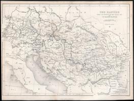 cca 1850 The Danube from its source to the Black Sea, G. Virtue, a Duna menti államok térképe, 20,5x27 cm