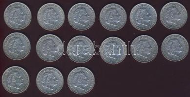 Hollandia 1954-58. 1G Ag (15x) 5klf évszámmal T:2