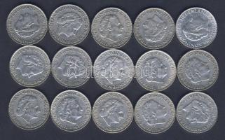 Hollandia 1955-57. 1G Ag (15x) 3klf évszámmal T:2