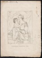 1829 Nepomuk Muxel: Freiberg electre von. Szűz Mária és a Kisjézus. Rézkarc, papír, jelzett a dúcon, 24x17,5 cm