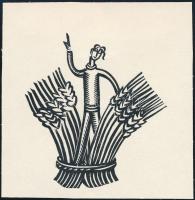 Kozma Lajos (1884-1948): Végtelen sugarak, fametszet, papír, jelzés nélkül, 9×9 cm