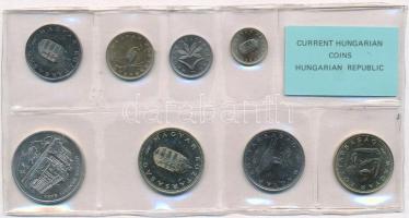 1992. 1Ft-200Ft (8xklf) érmés forgalmi sor lezárt fóliatokban, közte 1992. 200Ft Ag "MNB" ...