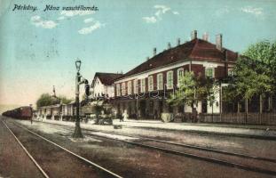 Párkánynána, Párkány-Nána, Stúrovó; vasútállomás, gőzmondony, vagonok / railway station, locomotive, wagons (EK)