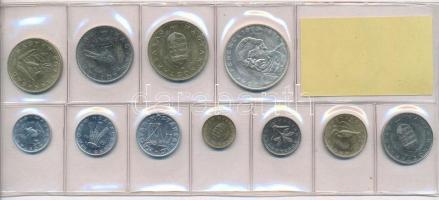 1995. 10f-200Ft (11xklf) érmés forgalmi sor lezárt fóliatokban, közte 1995. 200Ft Ag "Deák"...