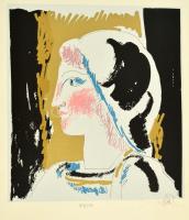 Szász Endre (1926-2003): Női fej. Szitanyomat (99/100), papír, jelzett, 30×27 cm