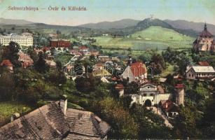Selmecbánya, Schemnitz, Banska Stiavnica; Óvár és Kálvária. Joerges kiadása / castle and calvary (EK)