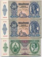 6db-os vegyes magyar pengő bankjegy tétel, közte adópengők is T:II-,III szép papír