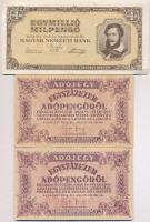6db-os vegyes magyar pengő bankjegy tétel, közte adópengők is T:II-,III szép papír