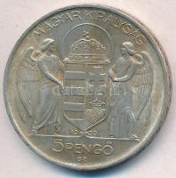 1939. 5P Ag "Horthy balra" T:2 patina