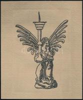 Jelzés nélkül: Angyal gyertyával, fametszet, papír, 18,5×13 cm