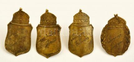 Tőrös bot kiscímeres jelvénnyel + 4 db botjelvény, h: 85,5 cm