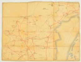 cca 1880-1890 Kismarton és környékének katonai térképe, 1.75.000, vászonra kasírozva, a vászon foltos, 38x49 cm./ cca 1880-1890 Military map of Eisenstadt, 1.75.000, on Canvas, the canvas spotty, 38x49 cm.
