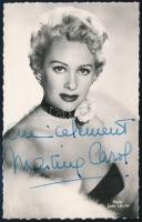 Martine Carol (1920-1967) francia színésznő dedikált fotólapja / Autograph signature of Martine Carol actress