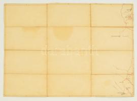 cca 1880-1890 Lándzsér (Aspang) és környékének katonai térképe, 1.75.000, vászonra kasírozva, 38x50 cm./ cca 1880-1890 Military map of Lándzsér (Aspang) and surroundings, 1.75.000, on Canvas, 38x50 cm.