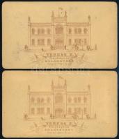 cca 1880-1900 Kolozsvár, Műtermi portrék, 2 db keményhátú fotó Veress Ferenc (1832-1916) neves koloz...