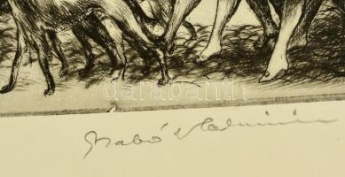 Szabó Vladimír (1905-1991): Olasz város. Rézkarc, papír, jelzett, üvegezett keretben, 24×28,5 cm