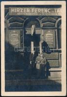 1929 Bp. VI. Aradi utca, Hirzer Ferenc és Társa írógépszaküzlete, fotó, 8,5x5,5 cm