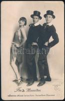 cca 1920-1930 The 3. Hamilton, amerikai akrobatikus szenzáció, Vajda(Budapest) felvétele, fotólap, 13,5x8,5 cm