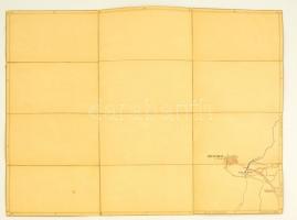 cca 1880-1890 Bécsújhely és környékének katonai térképe, 1.75.000, vászonra kasírozva, 38x49 cm./ cca 1880-1890 Military map of Wiener Neustadt and surroundings, 1.75.000, on Canvas, 38x49 cm.