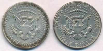 Amerikai Egyesült Államok 1967-1968. 1/2$ Ag "Kennedy" (2x) T:2 patina 
USA 1967-1968. 1/...