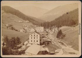 cca 1900 Petzer Gasthof, Riesengebirge, keméynhátú fotó, feliratozva, 11x15 cm