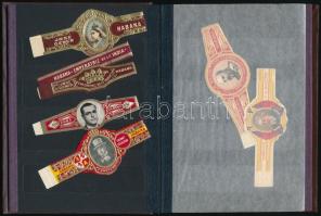 Kb. 50 db régi és modern kubai szivarcímke gyűjtemény, kisméretű berakóban