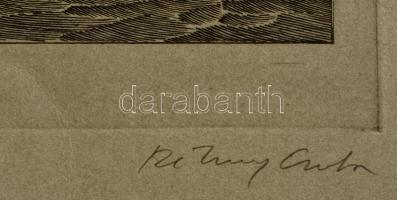 Rékassy Csaba (1937-1989): Buda 1975. Rézkarc, papír, jelzett, 51×28 cm