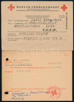 1951-1959 Vöröskereszttel kapcsolatos levelezőlapok, igazolás, kiadvány, stb, 4 db